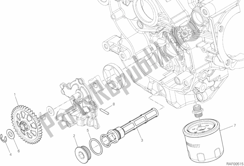 Todas as partes de Filtros E Bomba De óleo do Ducati Monster 821 AUS 2017